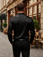 Mens Premium Silk Shirt Formal Luxury Casual