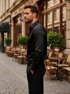 Mens Premium Silk Shirt Formal Luxury Casual