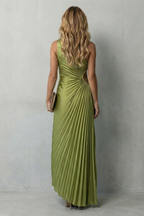 One Shoulder Women’s One-Shoulder Pleated Maxi Dress