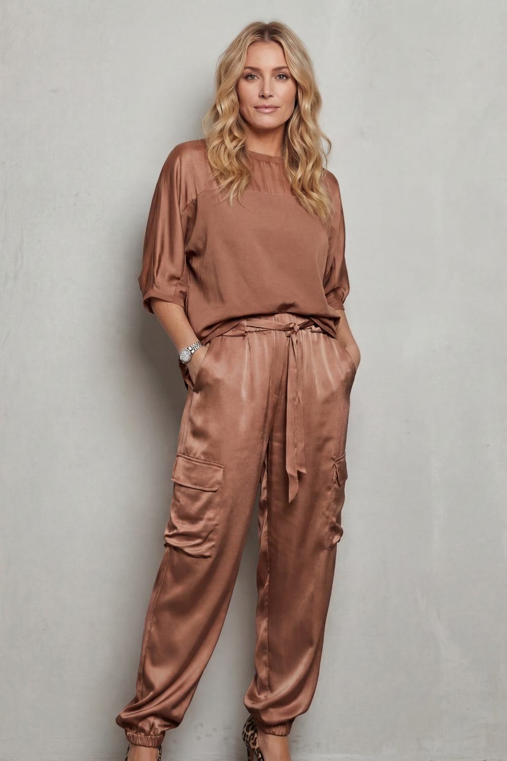 Relaxed Fit Satin Lounge Set