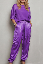Relaxed Fit Satin Lounge Set