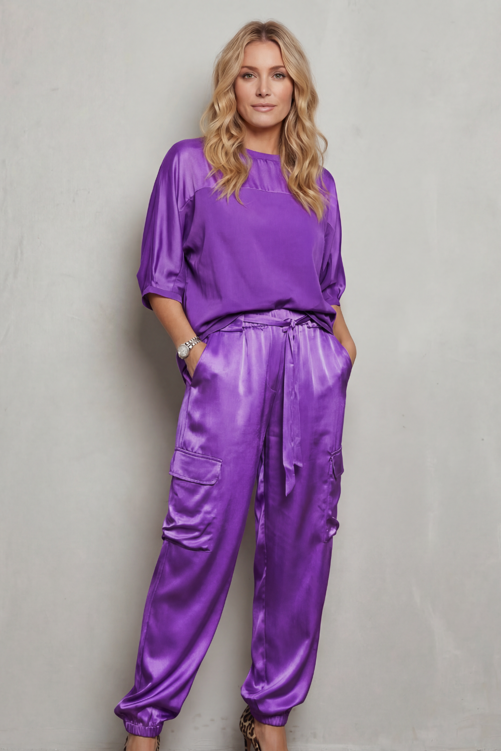 Relaxed Fit Satin Lounge Set