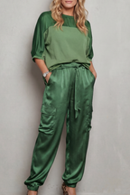 Relaxed Fit Satin Lounge Set