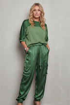 Relaxed Fit Satin Lounge Set