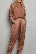 Relaxed Fit Satin Lounge Set