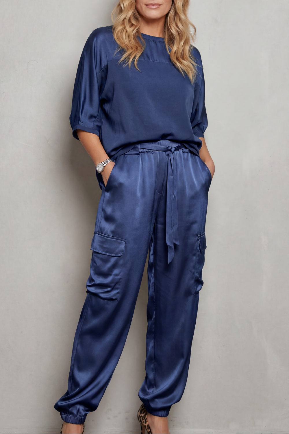 Relaxed Fit Satin Lounge Set