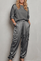 Relaxed Fit Satin Lounge Set