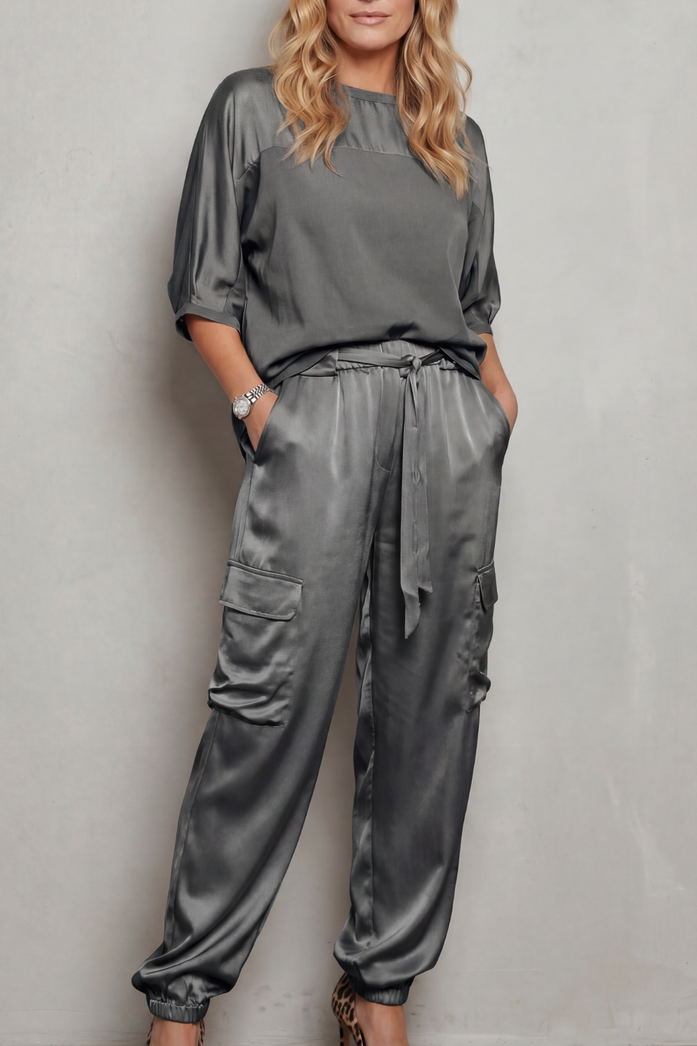 Relaxed Fit Satin Lounge Set