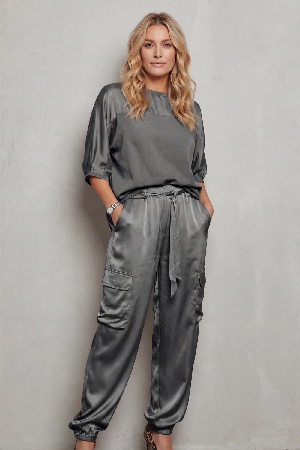 Relaxed Fit Satin Lounge Set