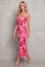 Scoop Neck Women’s Floral Bodycon Maxi Dress