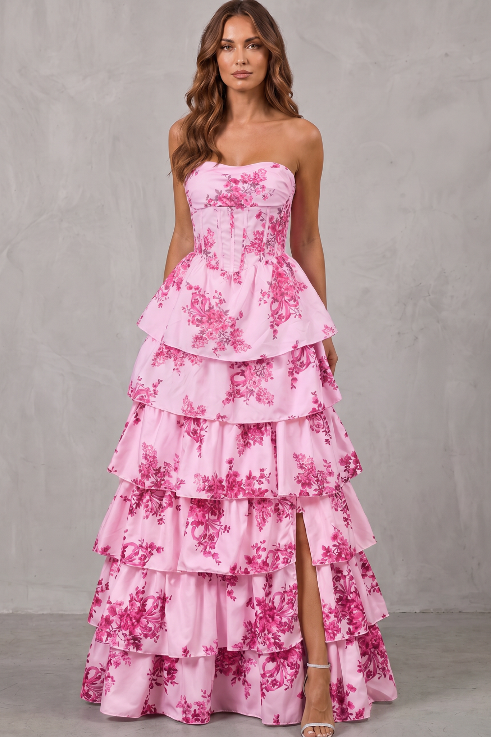 Fleurienne – Layered floral couture – Maxi dress