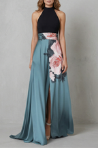 Floral Halter Maxi Dress