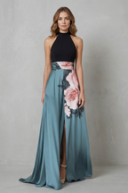 Floral Halter Maxi Dress