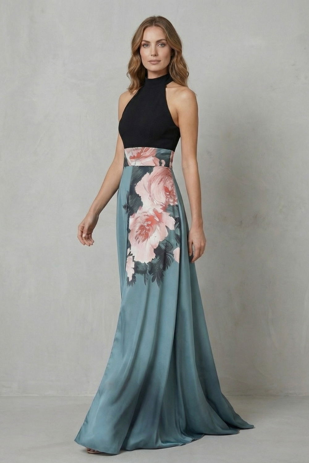 Floral Halter Maxi Dress