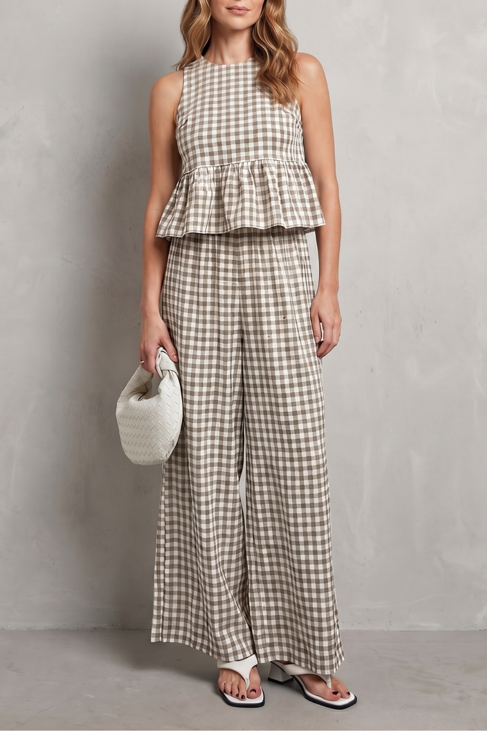 Gingelle – Gingham ruffle ease – Trouser set