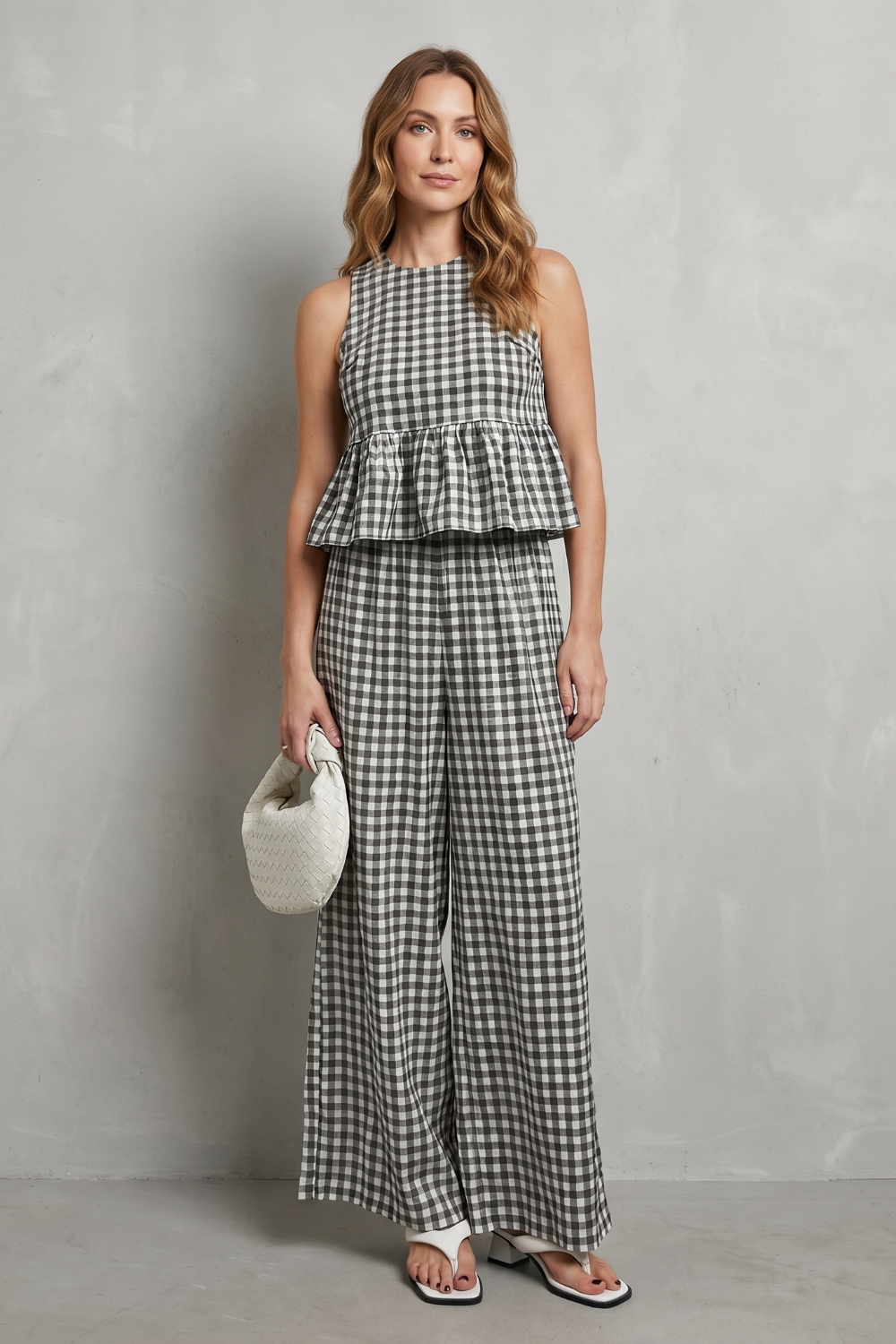Gingelle – Gingham ruffle ease – Trouser set