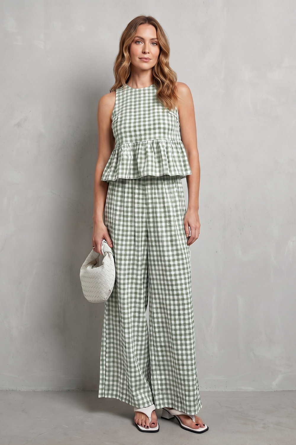 Gingelle – Gingham ruffle ease – Trouser set