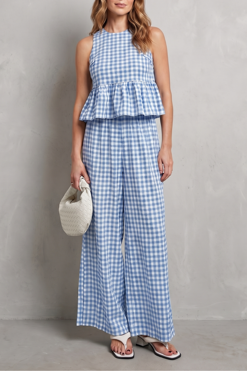 Gingelle – Gingham ruffle ease – Trouser set