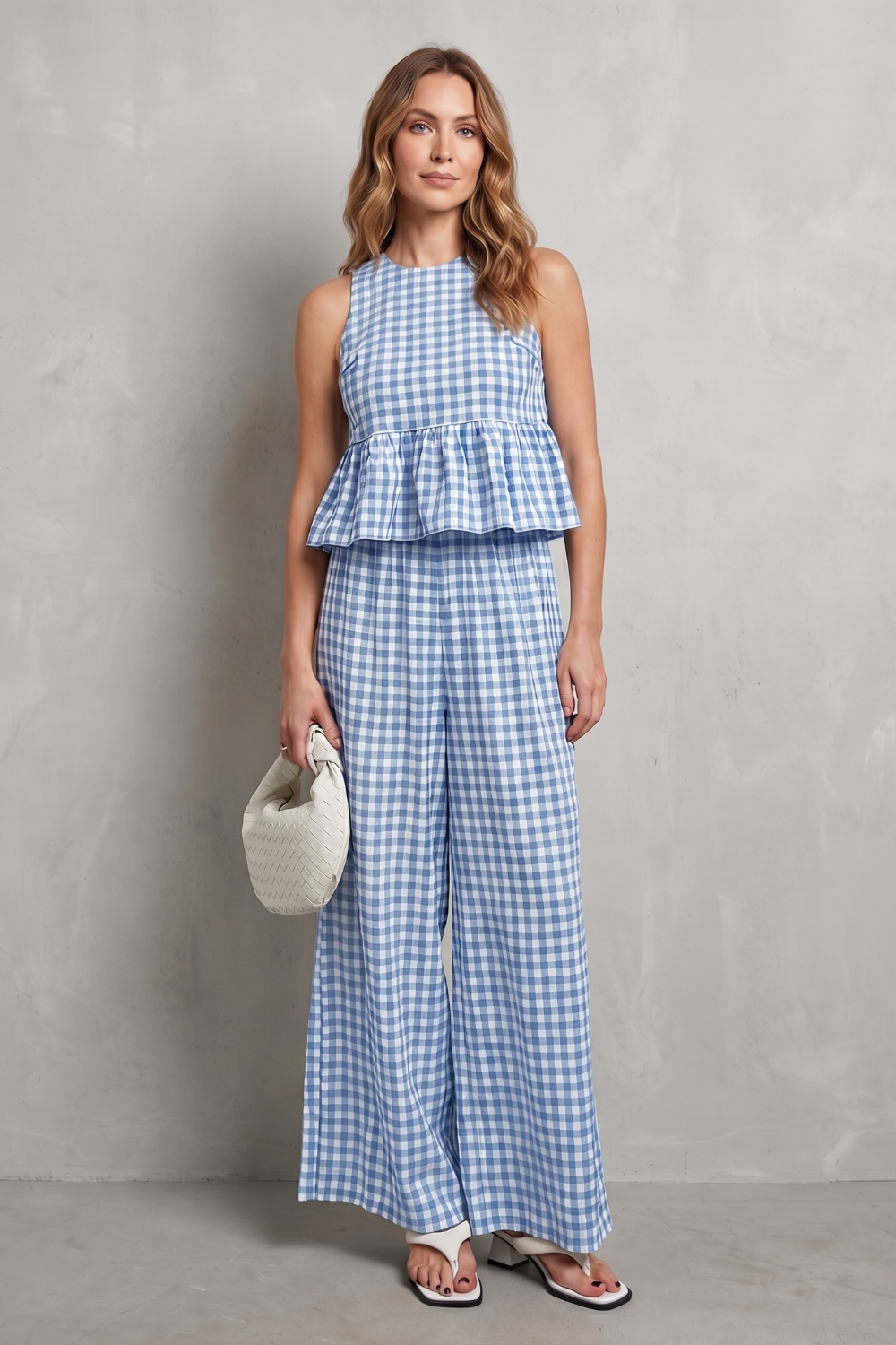 Gingelle – Gingham ruffle ease – Trouser set