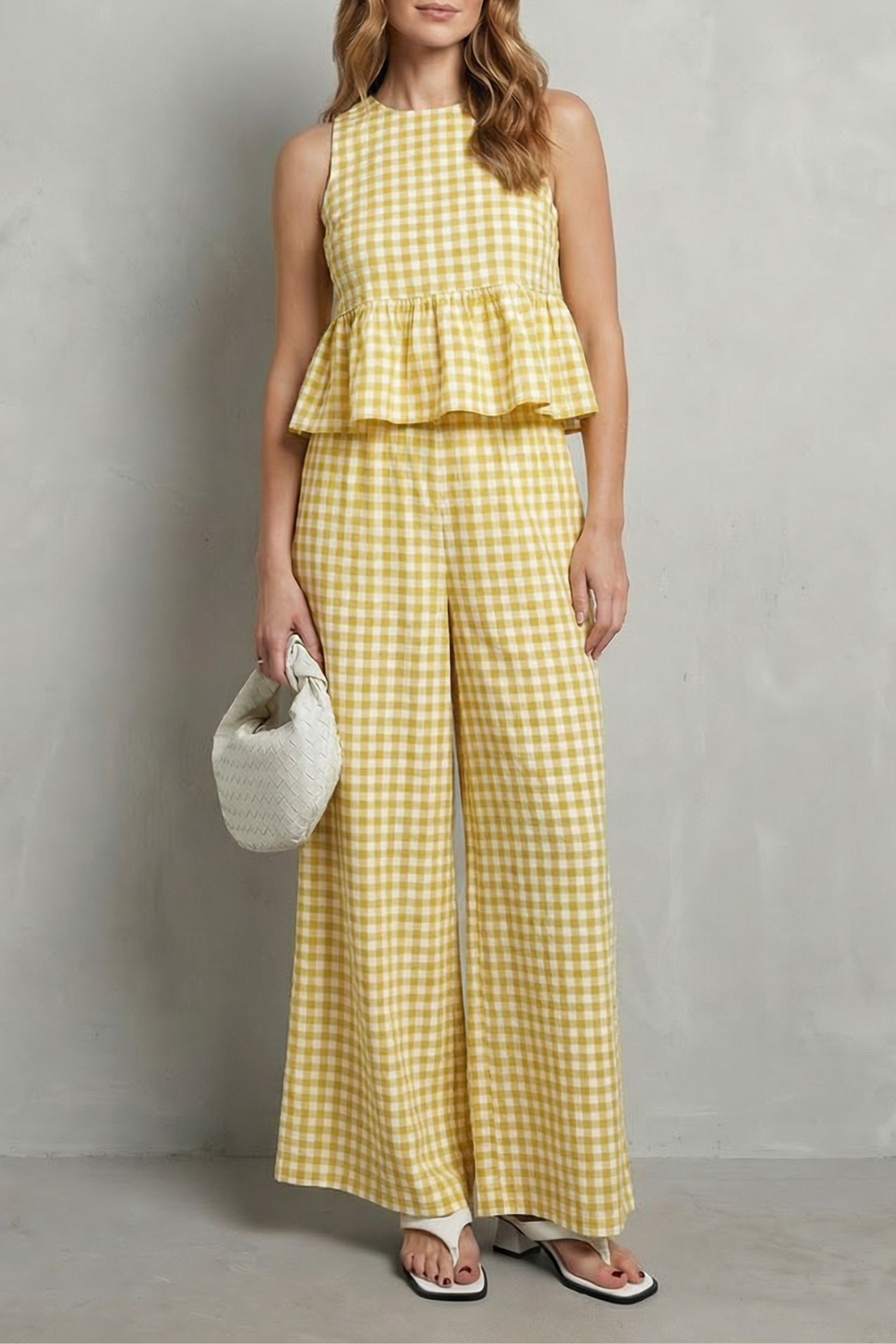 Gingelle – Gingham ruffle ease – Trouser set