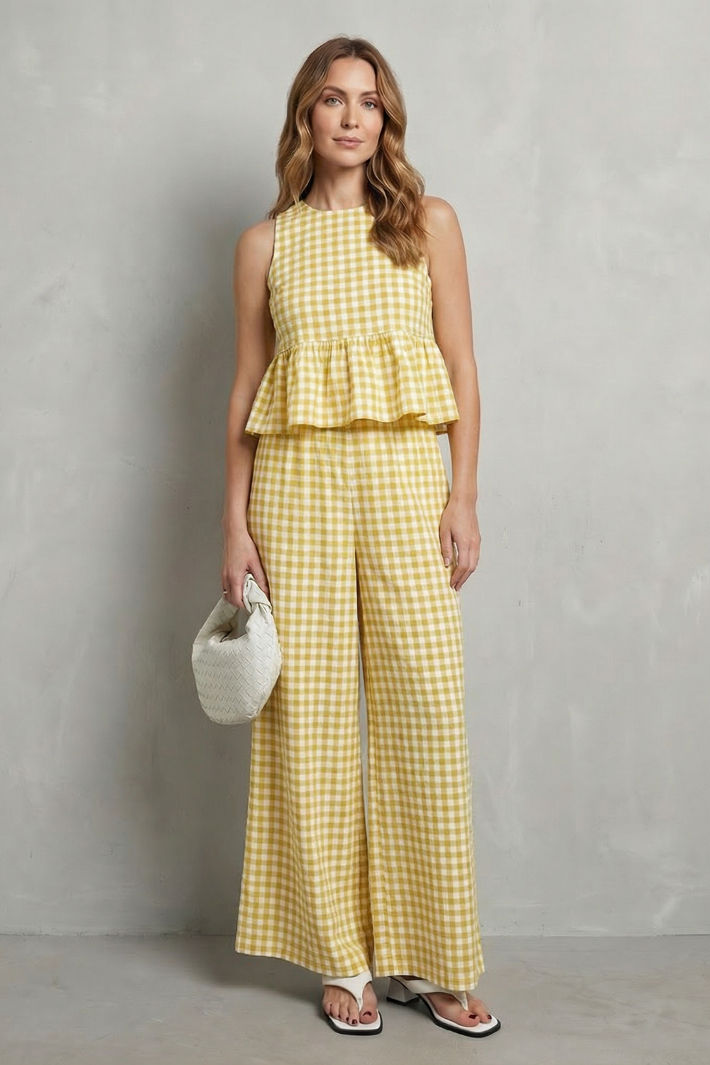 Gingelle – Gingham ruffle ease – Trouser set