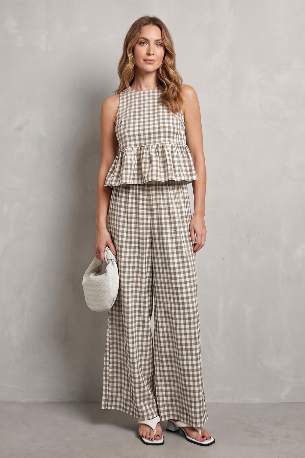 Gingelle – Gingham ruffle ease – Trouser set