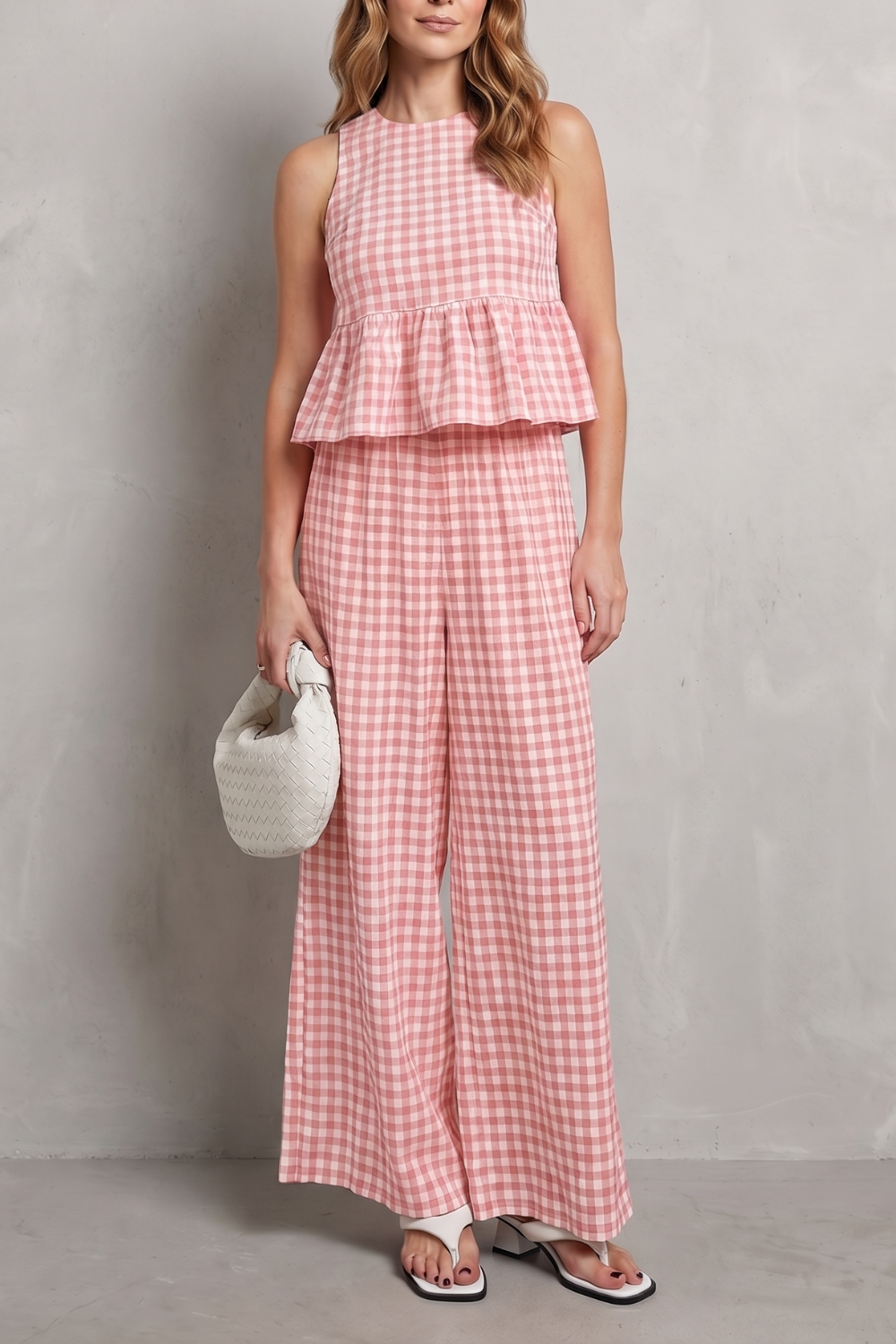 Gingelle – Gingham ruffle ease – Trouser set