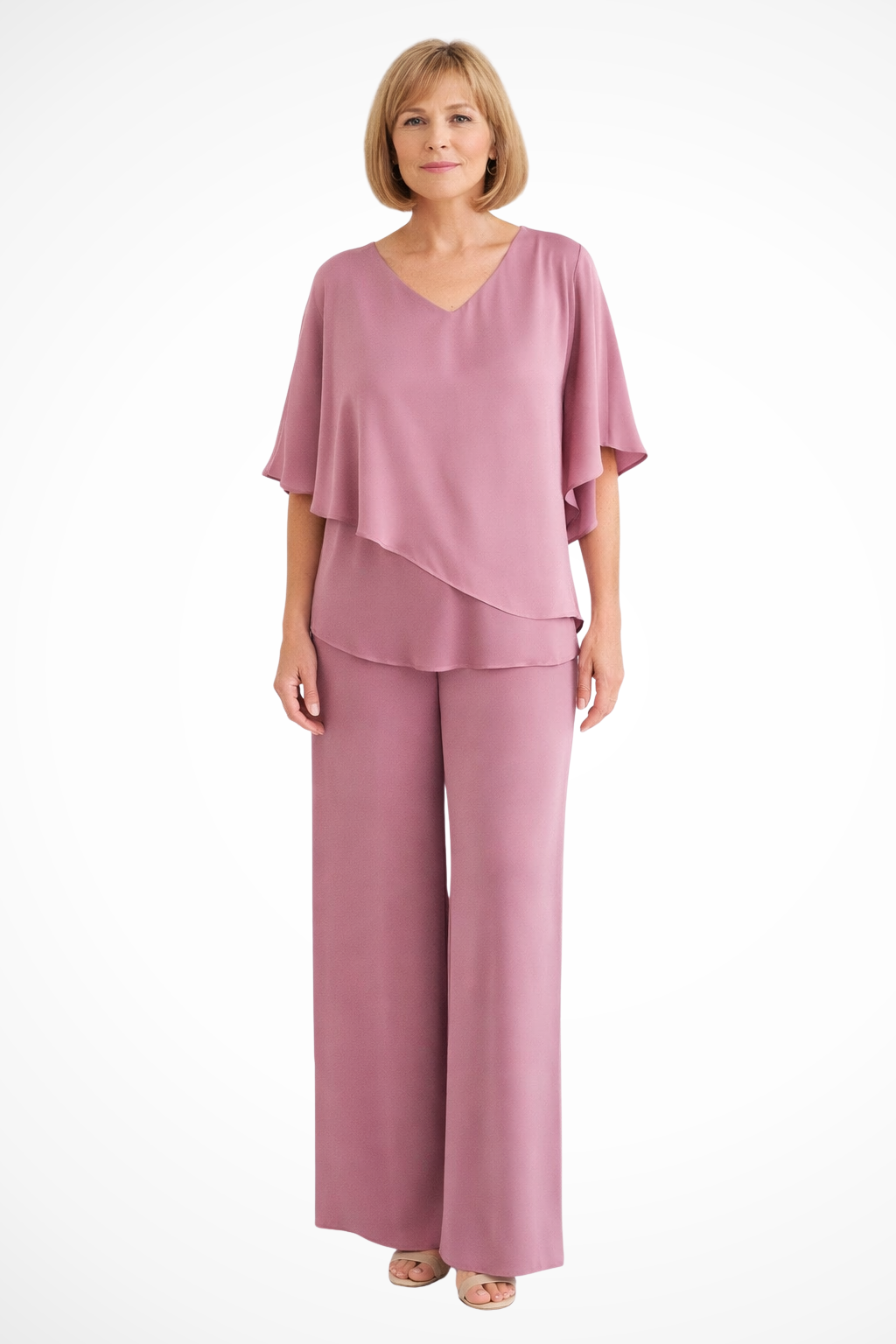 Batwing Sleeve Top Wide Leg Trousers Co-Ord Set