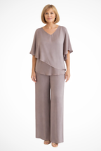 Batwing Sleeve Top Wide Leg Trousers Co-Ord Set