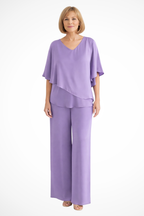 Batwing Sleeve Top Wide Leg Trousers Co-Ord Set
