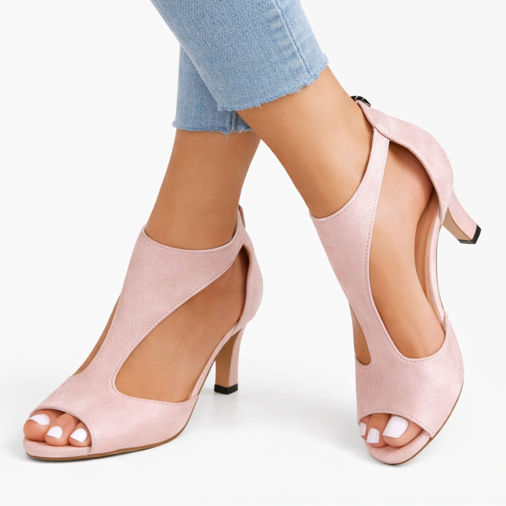 Elegant Cut-Out Cushioned Heels