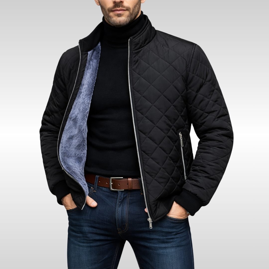 Men's Quilted Jacket Padded Reliable Warm Smart Casual