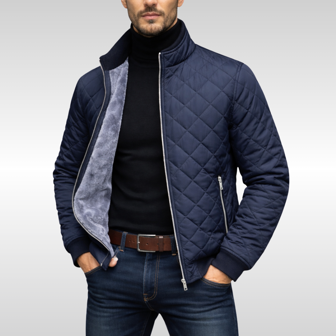 Men's Quilted Jacket Padded Reliable Warm Smart Casual
