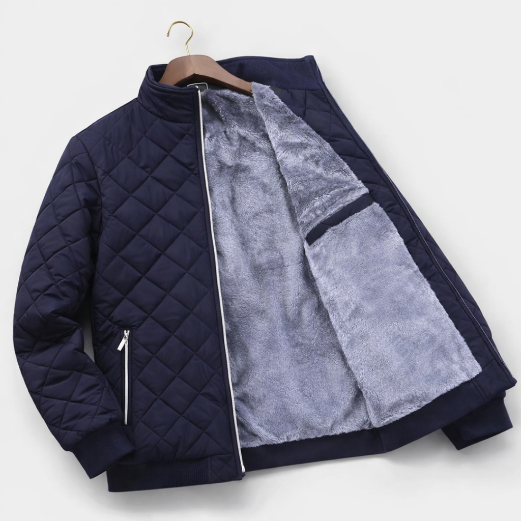 Men's Quilted Jacket Padded Reliable Warm Smart Casual