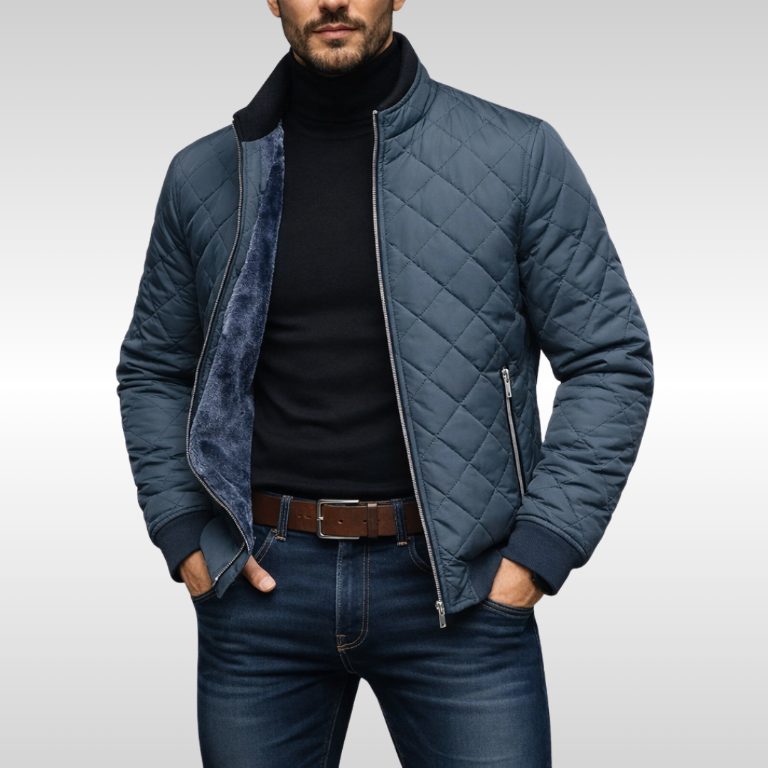 Men's Quilted Jacket Padded Reliable Warm Smart Casual