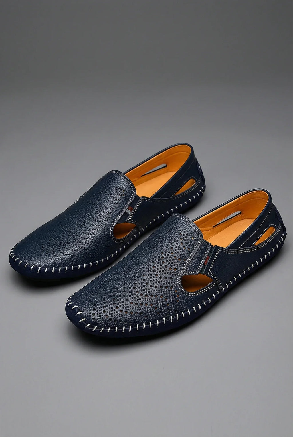 Mens Slip On Loafers Breathable Perforated Casual
