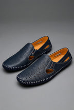 Mens Slip On Loafers Breathable Perforated Casual