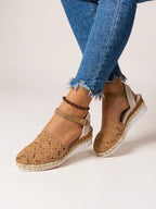 Boho Wedge Espadrille Sandals Ankle Strap Summer