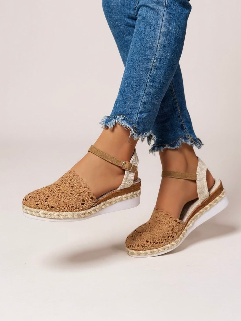 Boho Wedge Espadrille Sandals Ankle Strap Summer