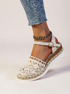 Boho Wedge Espadrille Sandals Ankle Strap Summer