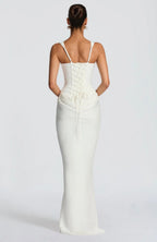 Fishtail Maxi Dress Corset Square Neck