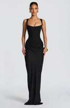 Fishtail Maxi Dress Corset Square Neck