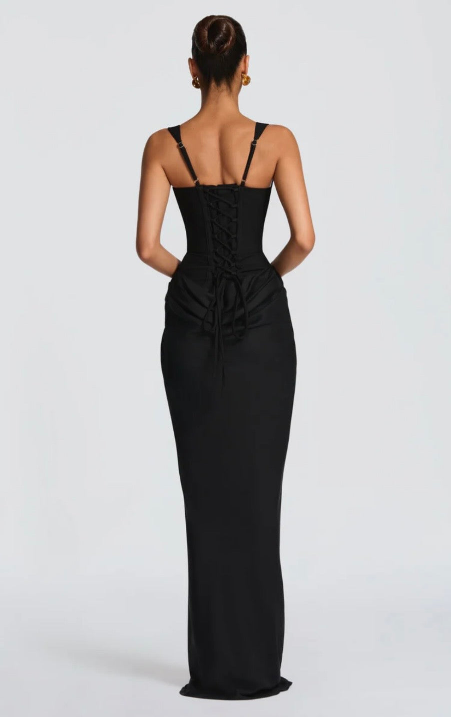 Fishtail Maxi Dress Corset Square Neck