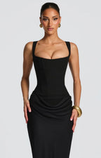 Fishtail Maxi Dress Corset Square Neck