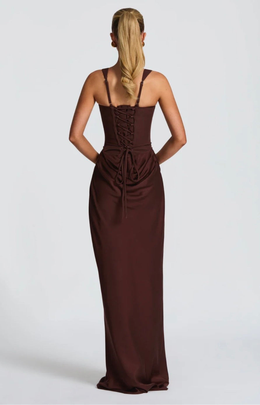 Fishtail Maxi Dress Corset Square Neck