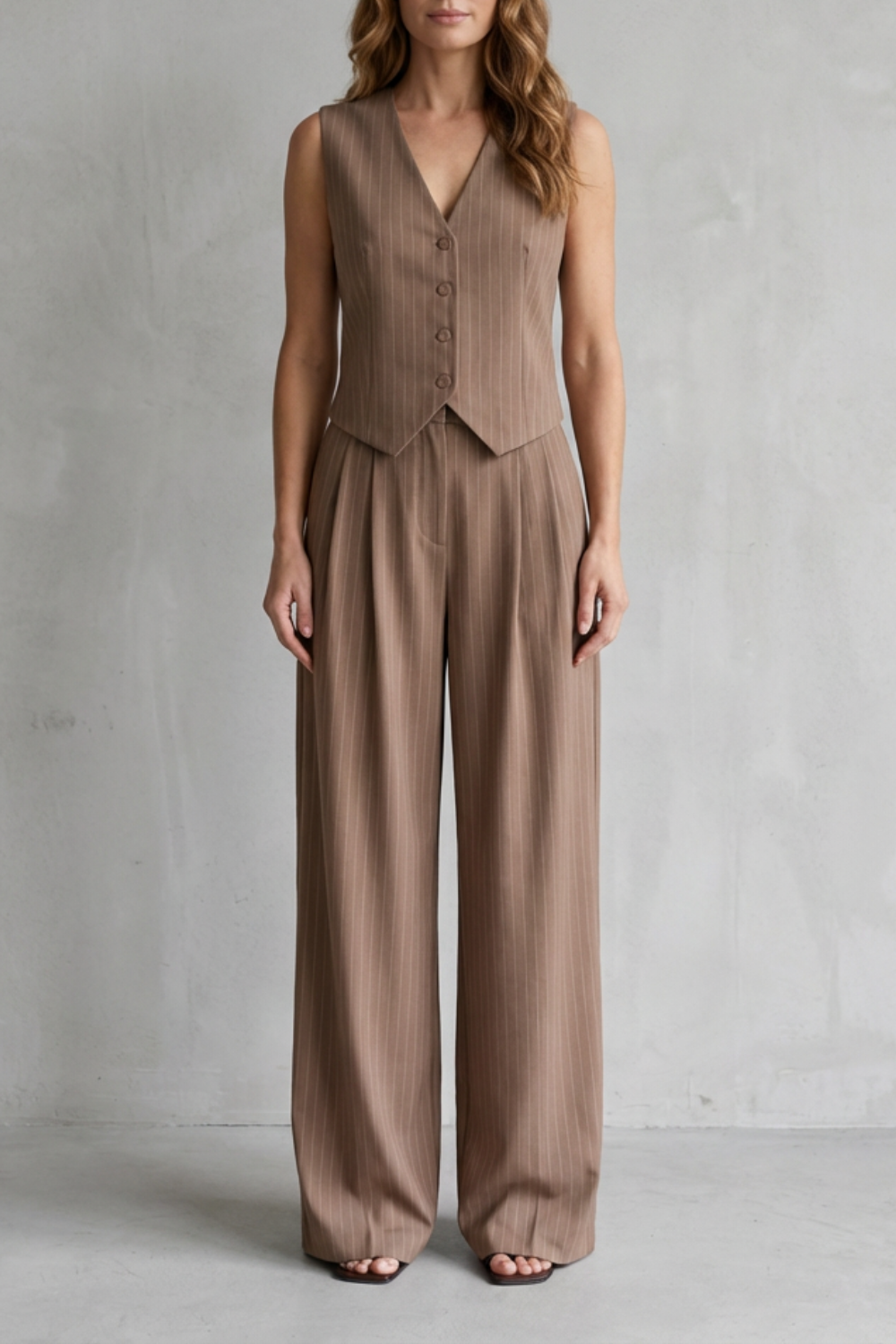 V Neck Wide-Leg Modern Vintage Edge