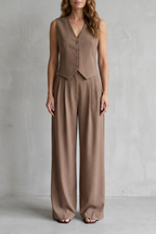 V Neck Wide-Leg Modern Vintage Edge
