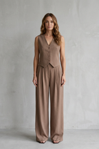 V Neck Wide-Leg Modern Vintage Edge