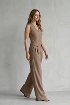 V Neck Wide-Leg Modern Vintage Edge