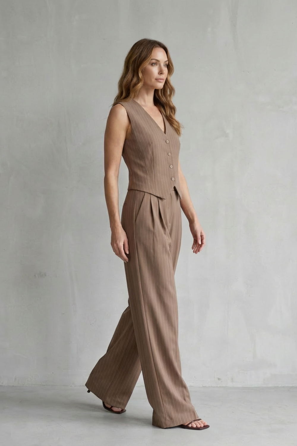 V Neck Wide-Leg Modern Vintage Edge